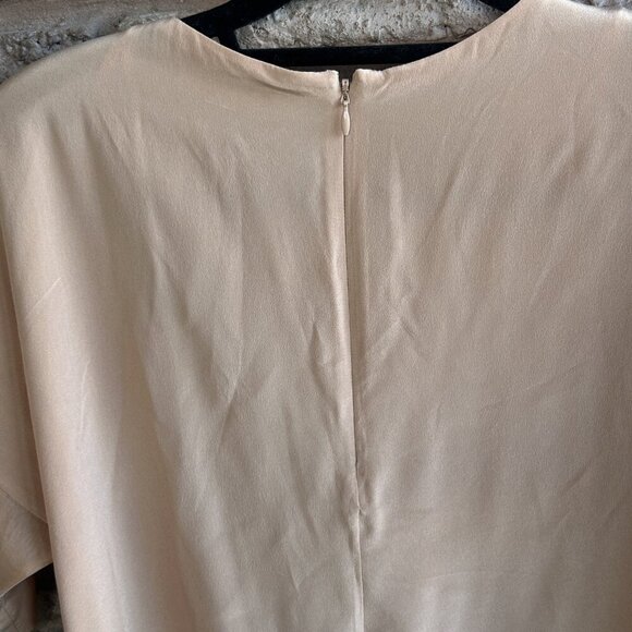 COS 100% Silk Blush Apricot Sheer Panels Short Sleeve Blouse Size 6 - Picture 6 of 7